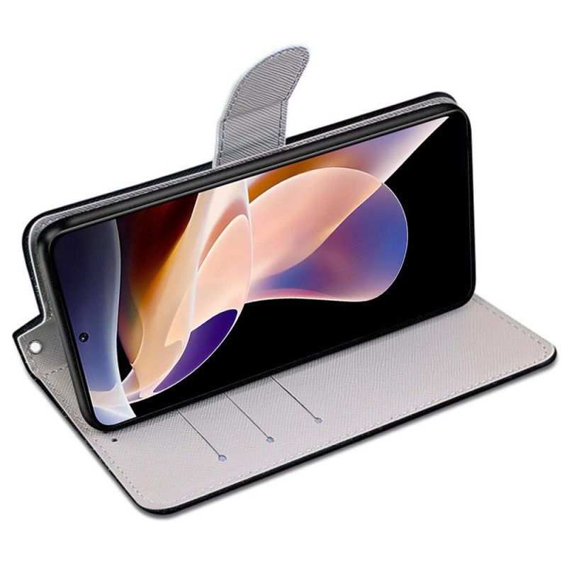 Θήκη Flip Xiaomi Redmi Note 11 Pro Plus 5G με κορδονι Strappy Star Cat